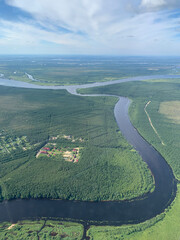 aerial view of the river