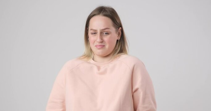 The girl doesn't like the smell around