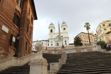 Nobody in Spanish steps in Rome.