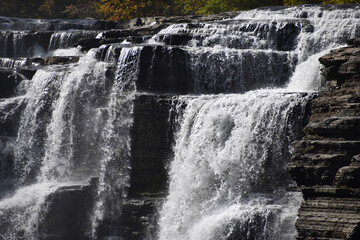A waterfall straight on