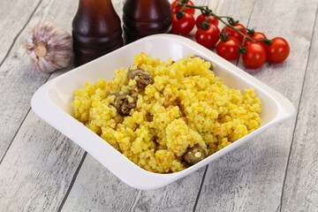Rice with Chicken hearts
