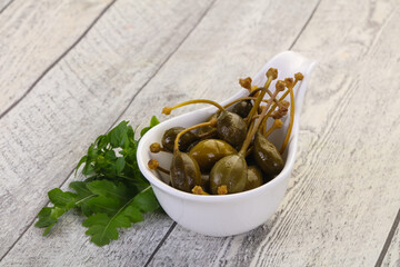 Pickled Capersberries in the bowl