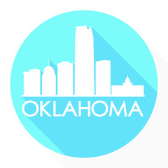 Fototapeta premium Oklahoma City USA Flat Icon Skyline Silhouette Design City Vector Art Famous Buildings.
