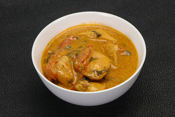Traditional thai curry chicken soup
