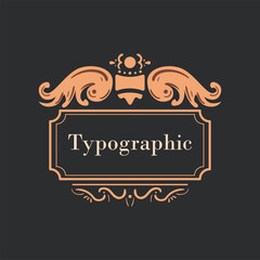 vintage label with ornament element vector design