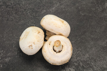 Raw Champignon heap for cooking