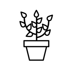 growth plant in ceramic pot line style icon