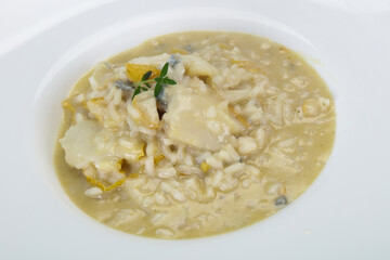 Risotto with pear and cheese