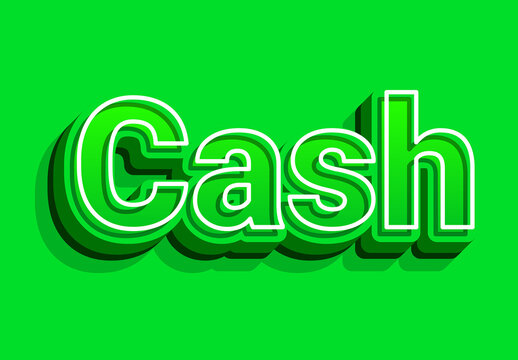 3D Green Cash Text Effect