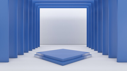 3d rendering of rectangle podium