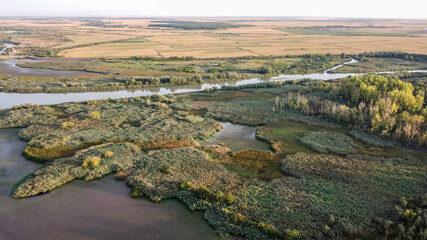 Fototapeta na wymiar Arges River Aerial View