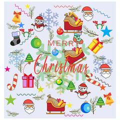 set of christmas icons design for your celebration.
