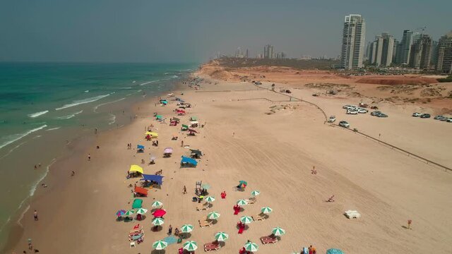 shores of the Mediterranean sea in Netanya