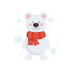 christmas character concept, christmas polar bear icon