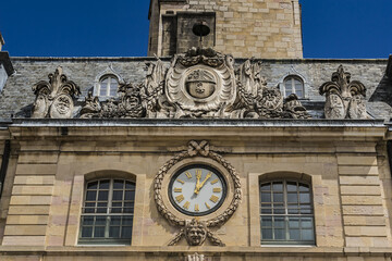 Fototapeta na wymiar Palace of the Dukes and Estates of Burgundy (now art museum and city hall) - well preserved architectural assemblage at Place de la Liberation. DIJON, FRANCE. 