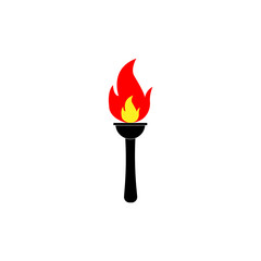 torch flame light illustration o white background