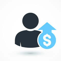 Salary Increase Icon On White