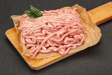 Raw pork minced meat for cooking