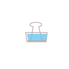 stationery icon illustration of clipper with color outline design vector