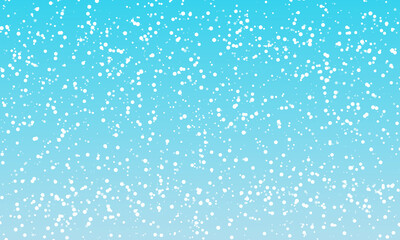 Snow background. Winter snowfall. White snowflakes on blue sky. Christmas background. Falling snow.