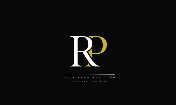 RP, PR, R, P Letter Logo Design with Creative Modern Trendy Typography