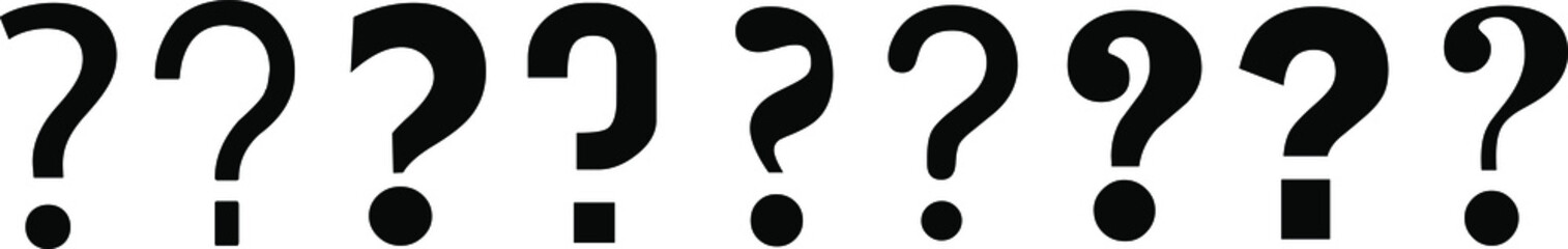 Question mark ? interrogation point query sign black question symbol icon set vector illustration