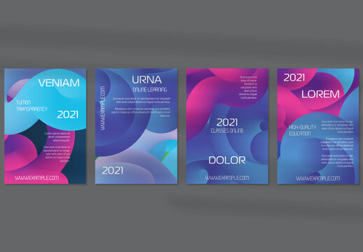 Flyer Layout with Futuristic Wavy Gradient Cloud Shape