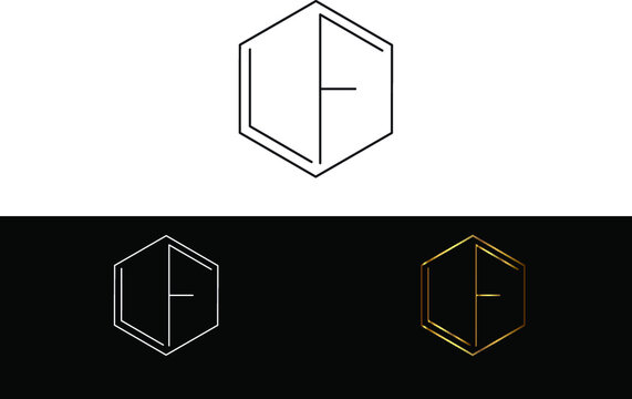 LF hexagon Shape minimalist  logo Design