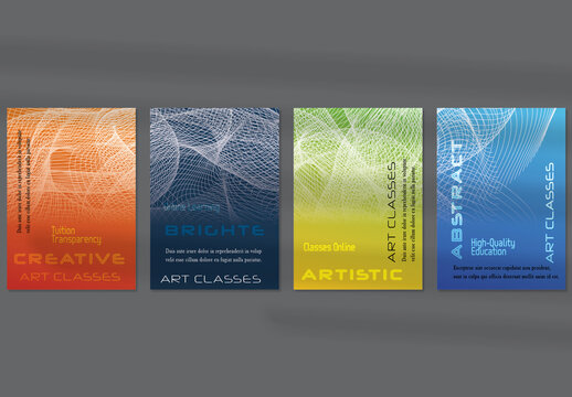 Flyer Layout with Curvy Lines on Bright Gradient Glow