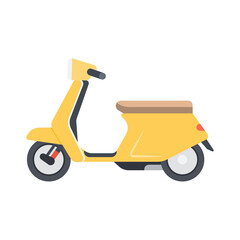 Vintage scooter isolate on white background. Flat design vector.