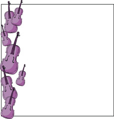 VECTOR ILLUSTRATION MUSICAL INSTRUMENT,BORDER,FRAME FROM OLD VIOLIN FOR GREETING CARD OR INVITATION