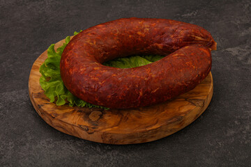 Krakowska sausage over the board