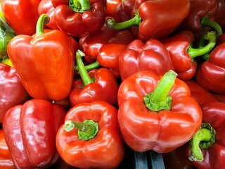 Fresh red peppers from the gardent
