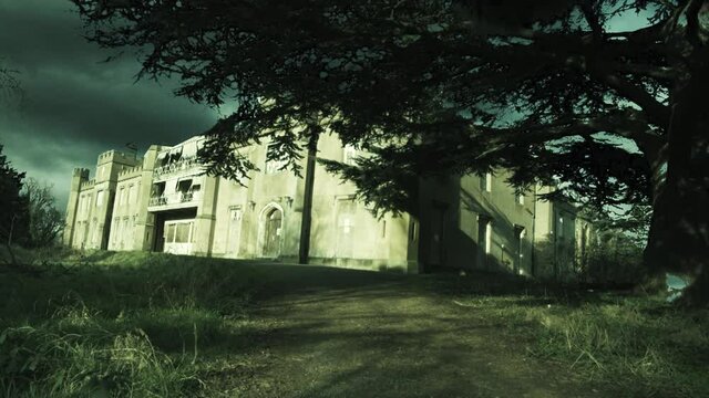 Dramatic View Of West Twyford (Twyford Abbey), Former Manor House In London, England - low angle, wide shot