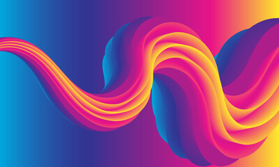 Color Background. Fluid Poster. Flow Wave.