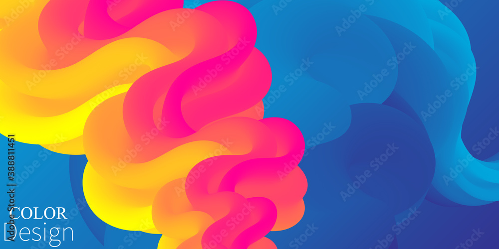 Wall mural Color Waves Background. Fluid Poster.