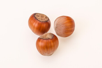 Hazelnut heap isolated over background