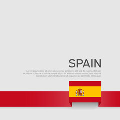 Spain flag background. Spain flag ribbons on a white background. National poster. Vector flat design. Spanish state patriotic banner, cover
