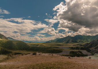 A beautiful Katun river in Altai mountains