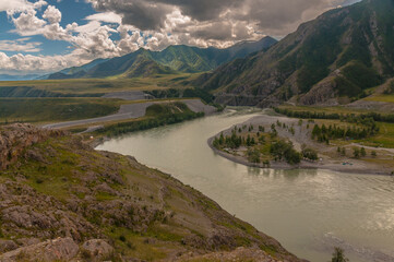 Fototapeta na wymiar A Katun river in Altai mountains