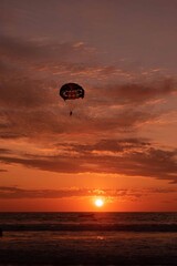 air balloon at sunset