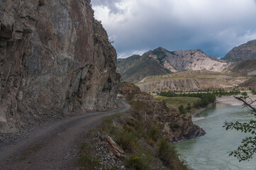 A beautiful Katun river in Altai mountains