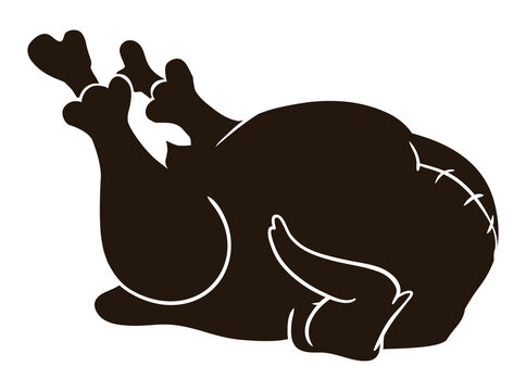 recommend clip art: Isolated Roasted and Stuffed Turkey Silhouette, Vector Illustration