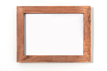 Wood frame or photo frame isolated on the white background. Object with clipping path