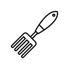 rake gardening tool line style icon