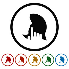 Forbidden speaking ring icon, color set