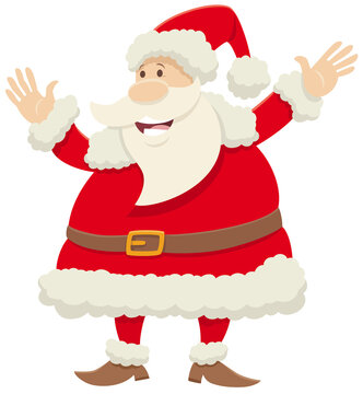 Santa Claus cartoon character celebrating Christmas time