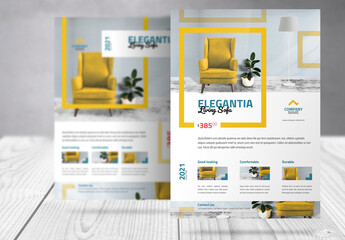 Product Promotion Flyer with Yellow and Turquoise Accents