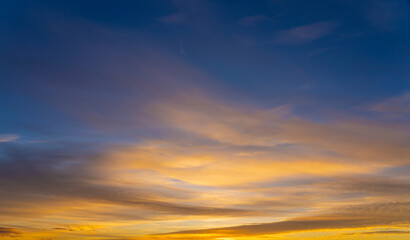 Fototapeta premium dusk with awesome sunset sky from Golden hour to blue hour