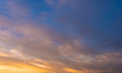 Naklejka na ściany i meble dusk with awesome sunset sky from Golden hour to blue hour
